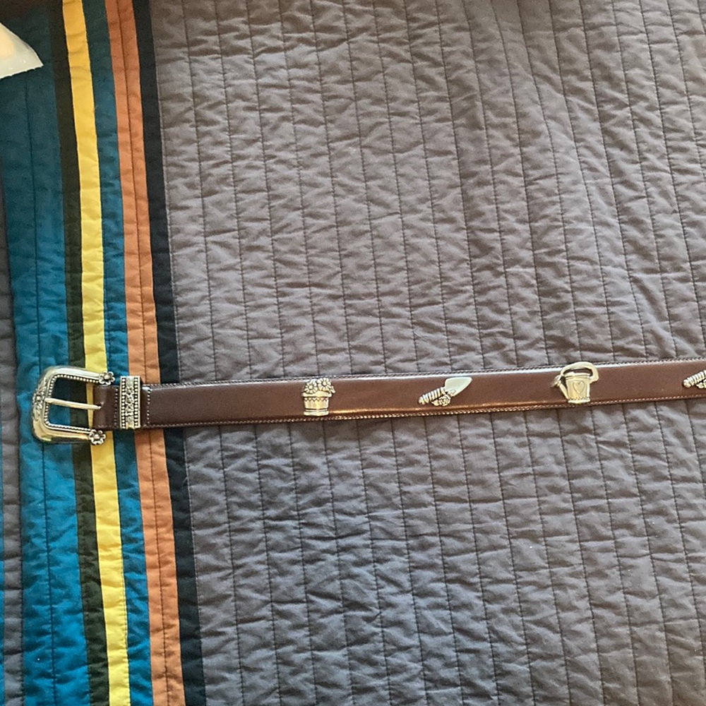 Talbots Garden Theme Leather Belt